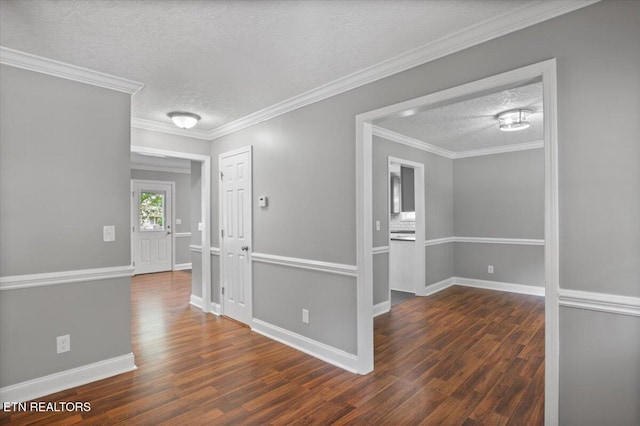 348 Ridge Rd, Caryville, TN 37714 - empty room with a textured ceiling, wood finished floors, and crown molding