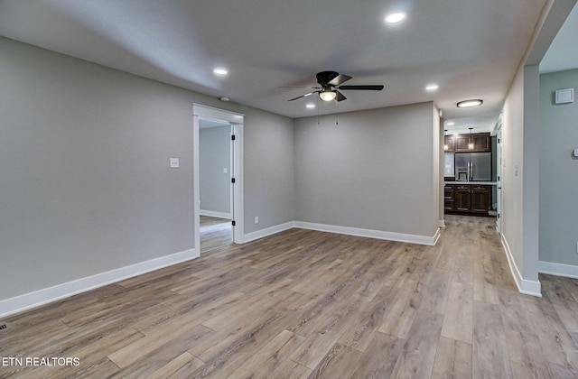 516 Golden Harvest Rd, Knoxville, TN 37934 - unfurnished room with a ceiling fan, light wood-type flooring, and recessed lighting
