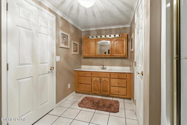 2953 US Highway 119, Pineville, KY 40977 - bathroom with vanity, ornamental molding, and tile patterned flooring