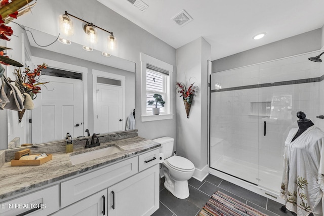 2570 NE Spring Creek Dr, Cleveland, TN 37311 - full bath with vanity, a shower stall, and tile patterned floors
