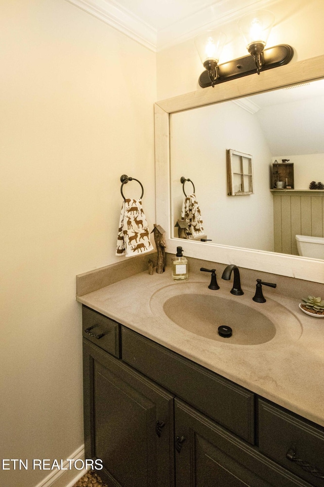 9436 Naff Rd, Heiskell, TN 37754 - bathroom featuring vanity and crown molding