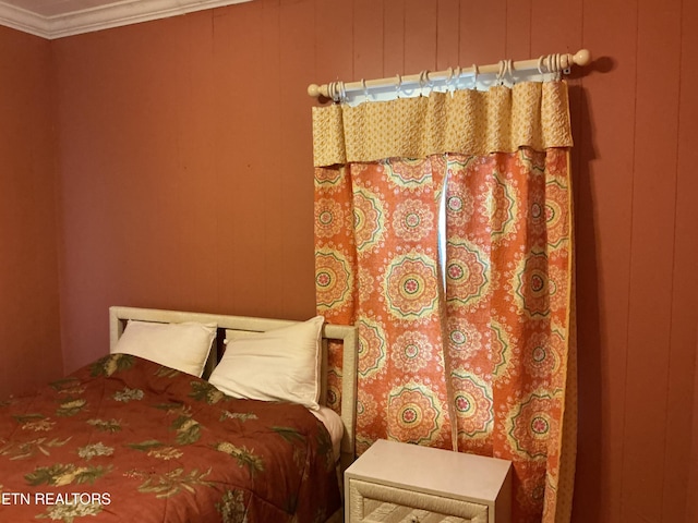 1890 Doaks Creek Rd, Speedwell, TN 37870 - bedroom with ornamental molding and a decorative wall