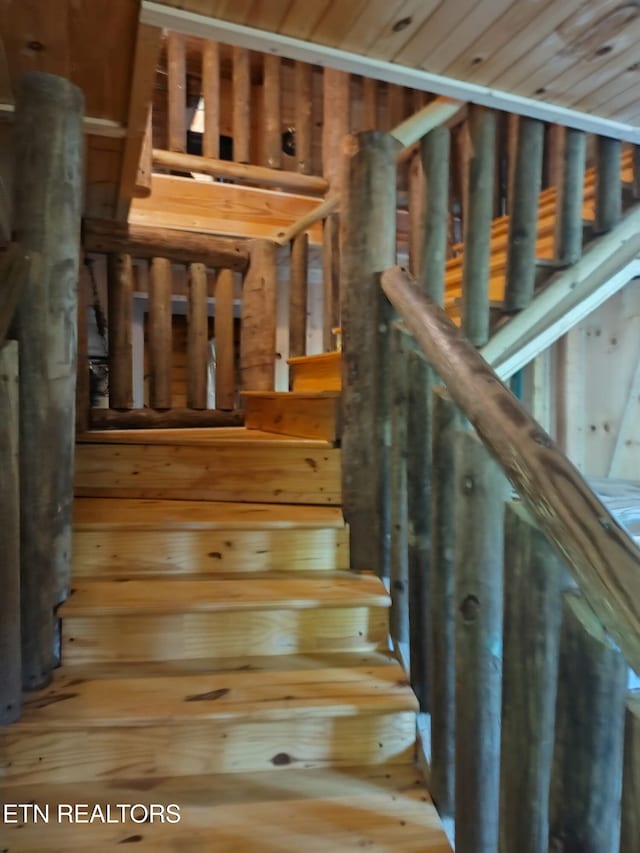 419 River Rd, Huntsville, TN 37756 - stairway featuring wood finished floors