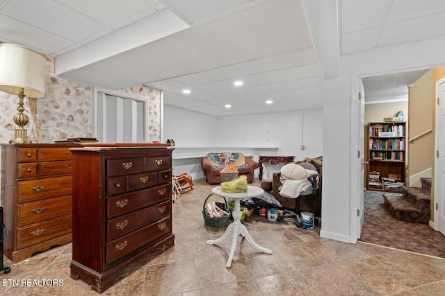 133 Rolling Hls, Rutledge, TN 37861 - living area featuring a paneled ceiling and wallpapered walls