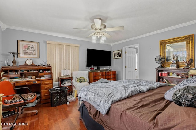 133 Rolling Hls, Rutledge, TN 37861 - bedroom featuring hardwood / wood-style flooring, ornamental molding, and ceiling fan