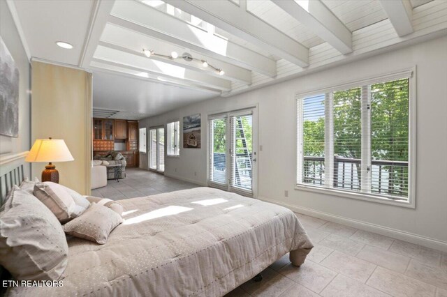 700 Shanghai Landing Ln Unit 11, Lafollette, TN 37766 - bedroom featuring access to exterior and beam ceiling