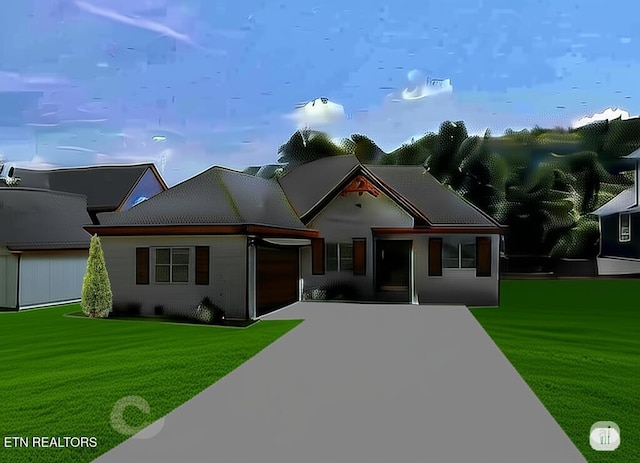 103 Cherry Oak Dr, Oak Ridge, TN 37830 - view of front of property featuring concrete driveway, a garage, and a front lawn