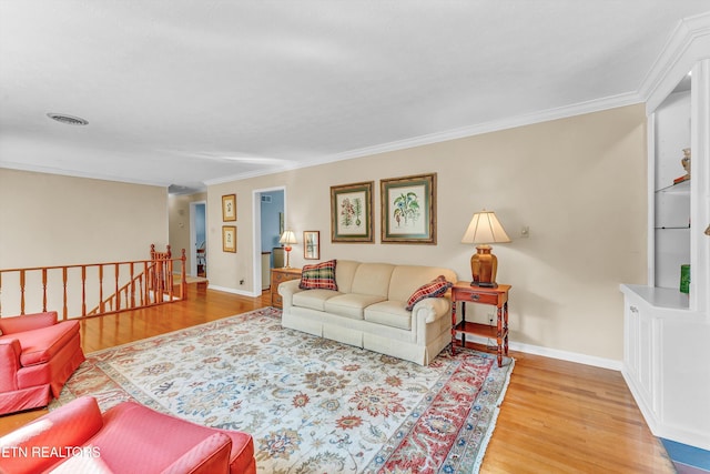 127 Newhaven Rd, Oak Ridge, TN 37830 - living room with light wood-style flooring and ornamental molding