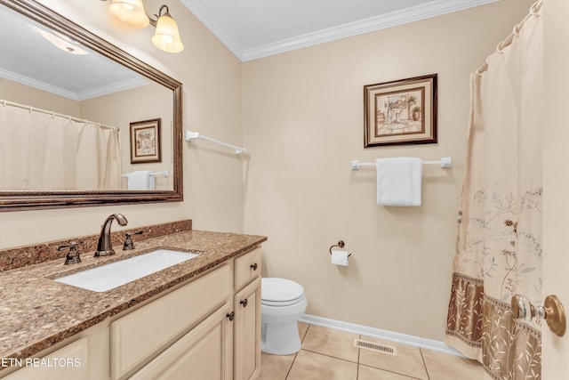 127 Newhaven Rd, Oak Ridge, TN 37830 - full bath featuring vanity, crown molding, tile patterned flooring, and a shower with shower curtain