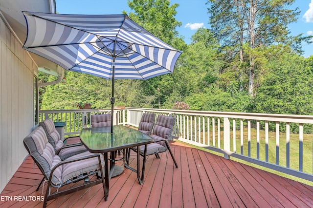127 Newhaven Rd, Oak Ridge, TN 37830 - wooden deck featuring outdoor dining area