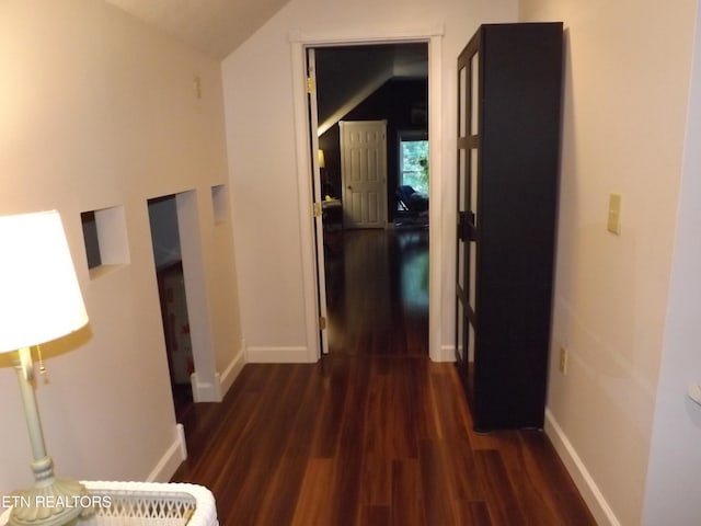 440 Sams Mtn, Middlesboro, KY 40965 - hallway with dark wood finished floors and lofted ceiling