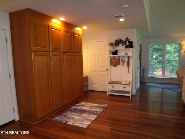 440 Sams Mtn, Middlesboro, KY 40965 - hall featuring dark wood-style floors and recessed lighting
