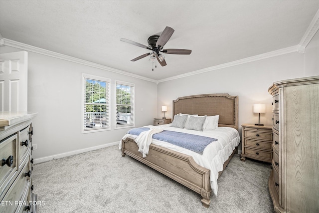 1036 Circle Dr, Jamestown, TN 38556 - carpeted bedroom featuring crown molding and a ceiling fan