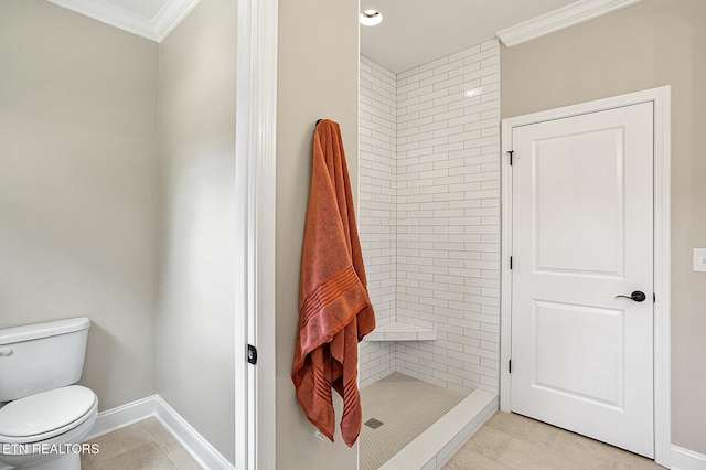 7245 Deville Way, Powell, TN 37849 - full bathroom featuring ornamental molding and a tile shower