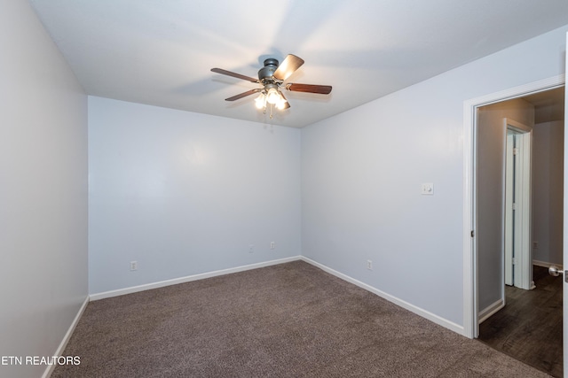 1032 Willow Creek Cir, Maryville, TN 37804 - empty room featuring a ceiling fan and dark carpet