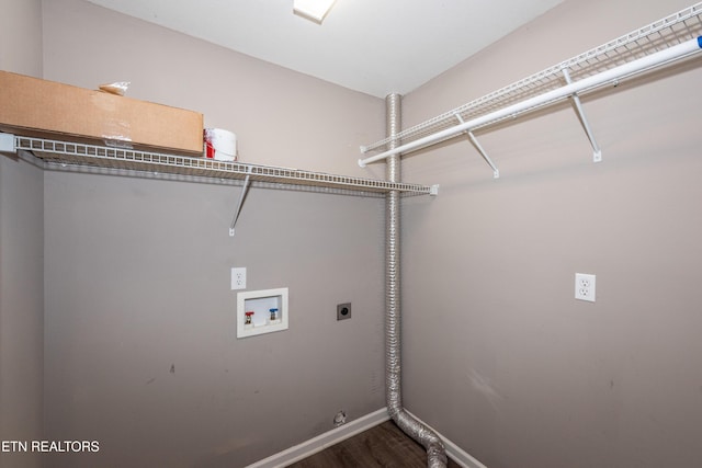 1032 Willow Creek Cir, Maryville, TN 37804 - washroom featuring hookup for an electric dryer, dark wood-type flooring, and washer hookup