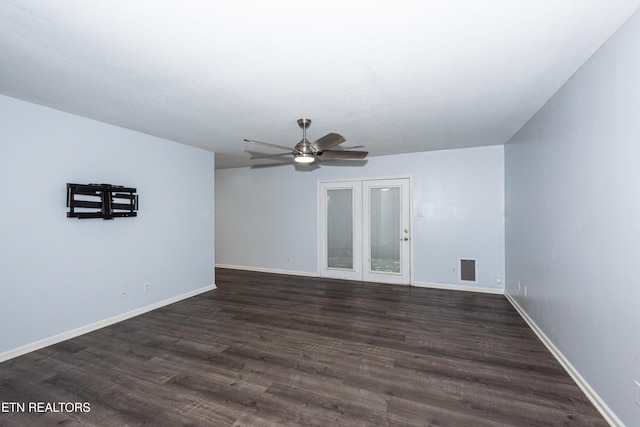 1032 Willow Creek Cir, Maryville, TN 37804 - unfurnished living room with ceiling fan and dark wood-style floors