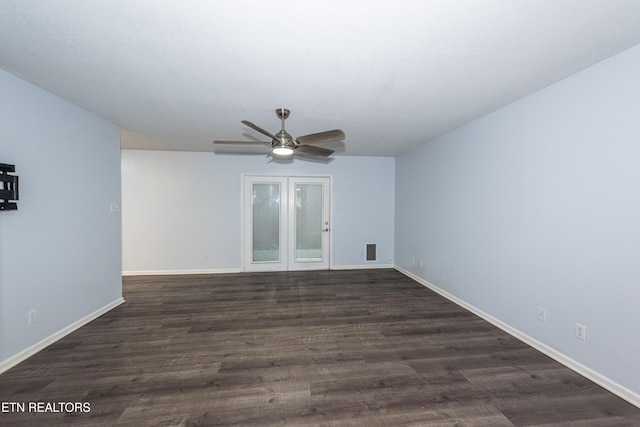 1032 Willow Creek Cir, Maryville, TN 37804 - spare room with ceiling fan and dark wood-style flooring
