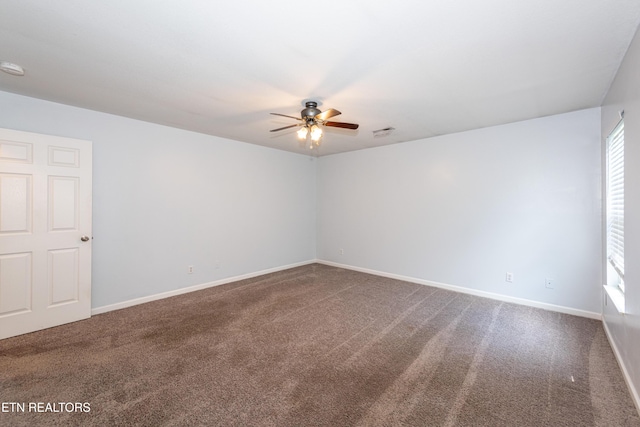 1032 Willow Creek Cir, Maryville, TN 37804 - empty room with a ceiling fan, carpet, and plenty of natural light