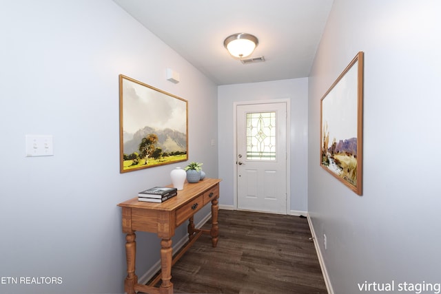 1032 Willow Creek Cir, Maryville, TN 37804 - doorway to outside featuring dark wood finished floors and baseboards