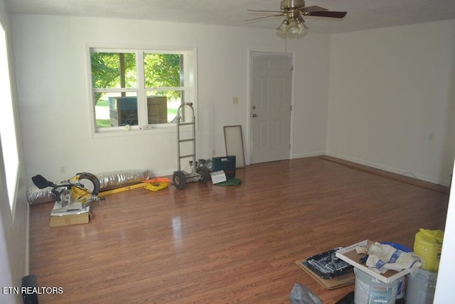 31058 US-127, Pikeville, TN 37367 - unfurnished living room with a ceiling fan and wood finished floors