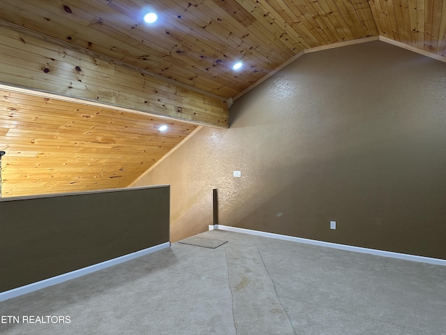 901 Kyle St, Lafollette, TN 37766 - bonus room featuring wooden ceiling, lofted ceiling, recessed lighting, carpet, and a textured wall