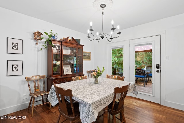1521 Aldenwood Ln, Knoxville, TN 37919 - dining space featuring a chandelier and wood finished floors