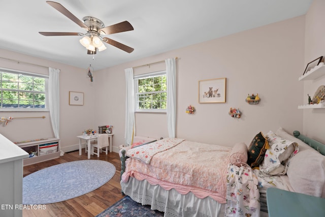 1521 Aldenwood Ln, Knoxville, TN 37919 - bedroom with multiple windows, wood finished floors, and a ceiling fan