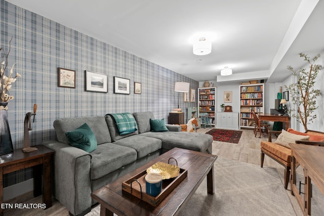 1521 Aldenwood Ln, Knoxville, TN 37919 - living area featuring wood finished floors and wallpapered walls