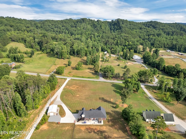5728 Hickory Valley Rd, Heiskell, TN 37754 - aerial overview of property's location with a forest and rural landscape