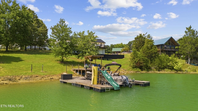 1033 Sunset View Rd, Sevierville, TN 37876 - dock featuring a water view and a yard