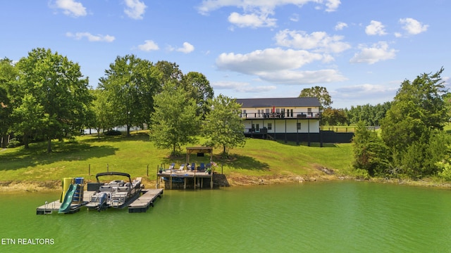 1033 Sunset View Rd, Sevierville, TN 37876 - dock area with a water view and a lawn