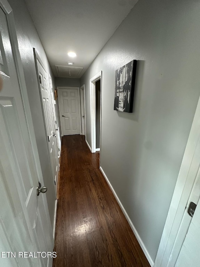 8024 Sharp Rd, Powell, TN 37849 - hall featuring attic access and dark wood finished floors