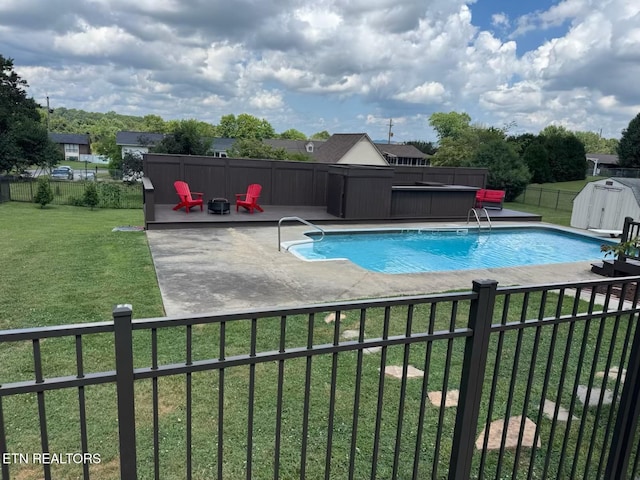 8024 Sharp Rd, Powell, TN 37849 - view of swimming pool with a patio area and a shed