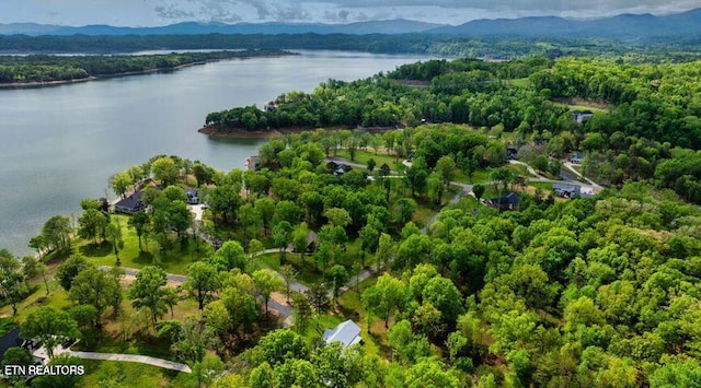455 Sunset Harbor Dr, Dandridge, TN 37725 - aerial overview of property's location featuring a water and mountain view