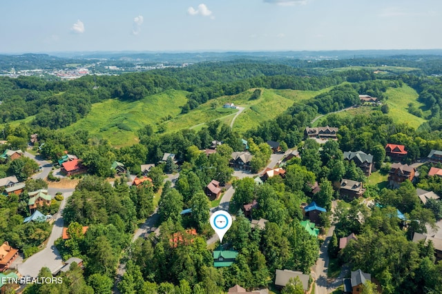 3012 Oak Tree Way, Pigeon Forge, TN 37863 - aerial view of property and surrounding area with a forest and nearby suburban area