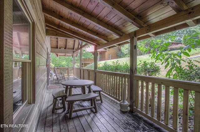 3012 Oak Tree Way, Pigeon Forge, TN 37863 - wooden deck featuring outdoor dining space