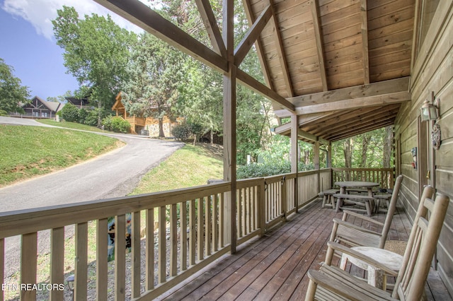 3012 Oak Tree Way, Pigeon Forge, TN 37863 - wooden deck featuring a lawn