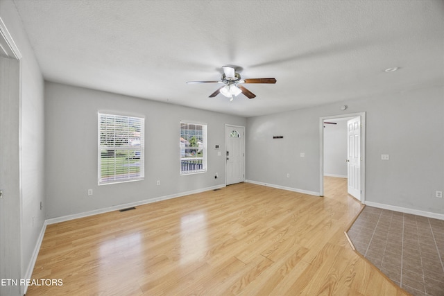 710 E Fir St, Lafollette, TN 37766 - spare room featuring ceiling fan, light wood finished floors, and a textured ceiling