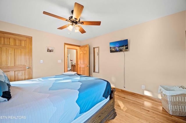 836 Sandra Way, Kodak, TN 37764 - bedroom featuring light wood-style flooring and ceiling fan