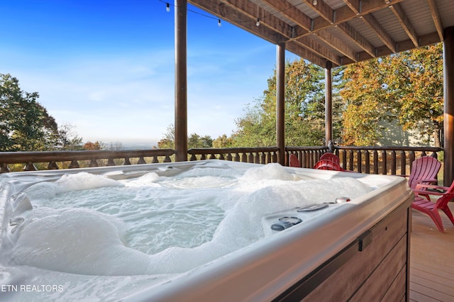 836 Sandra Way, Kodak, TN 37764 - wooden deck featuring a hot tub