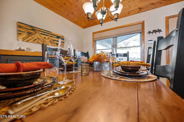 836 Sandra Way, Kodak, TN 37764 - living room featuring a chandelier, lofted ceiling, and wooden ceiling