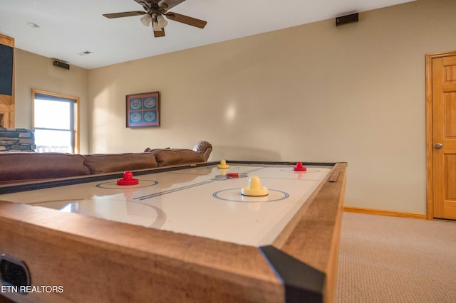 836 Sandra Way, Kodak, TN 37764 - recreation room with light colored carpet and a ceiling fan