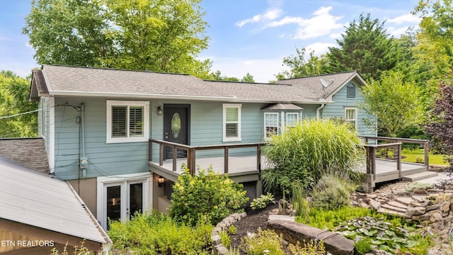 976 Lone Rd, Pioneer, TN 37847 - view of front of house featuring a deck and roof with shingles