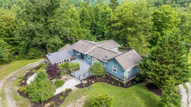 976 Lone Rd, Pioneer, TN 37847 - view from above of property with a heavily wooded area