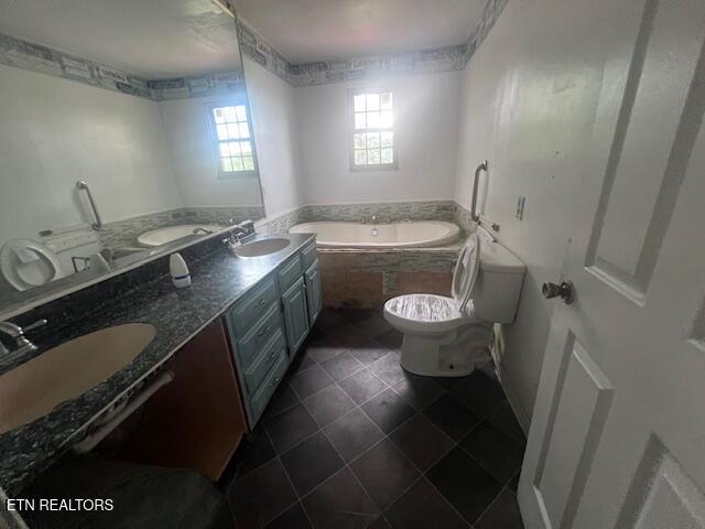 114 Red Cedar Rd, Lafollette, TN 37766 - bathroom with a bath, tile patterned floors, and double vanity