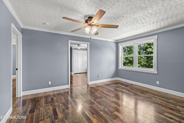 221 Greer Ln, Tazewell, TN 37879 - spare room featuring ceiling fan, hardwood / wood-style floors, and ornamental molding
