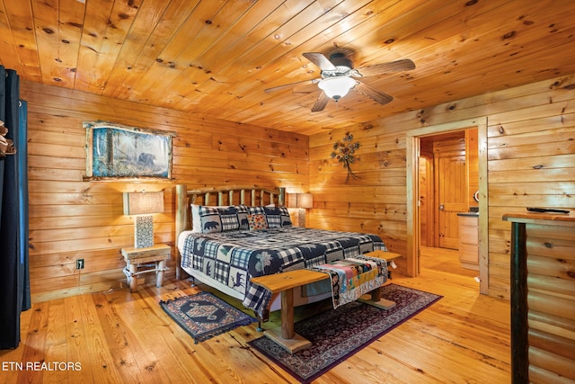 1130 Sharp Rd, Sevierville, TN 37876 - bedroom with hardwood / wood-style flooring, wooden walls, and wooden ceiling