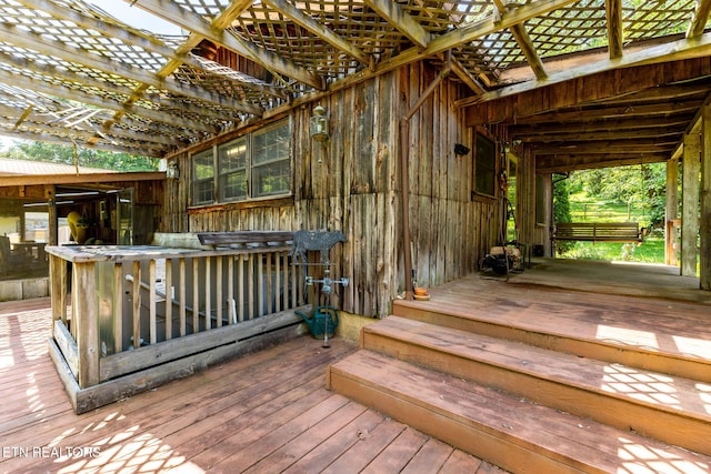 2255 Citico Rd, Vonore, TN 37885 - wooden terrace with a pergola