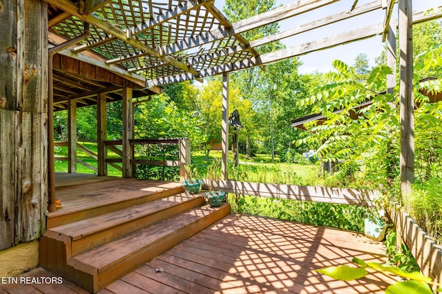 2255 Citico Rd, Vonore, TN 37885 - wooden terrace featuring a pergola